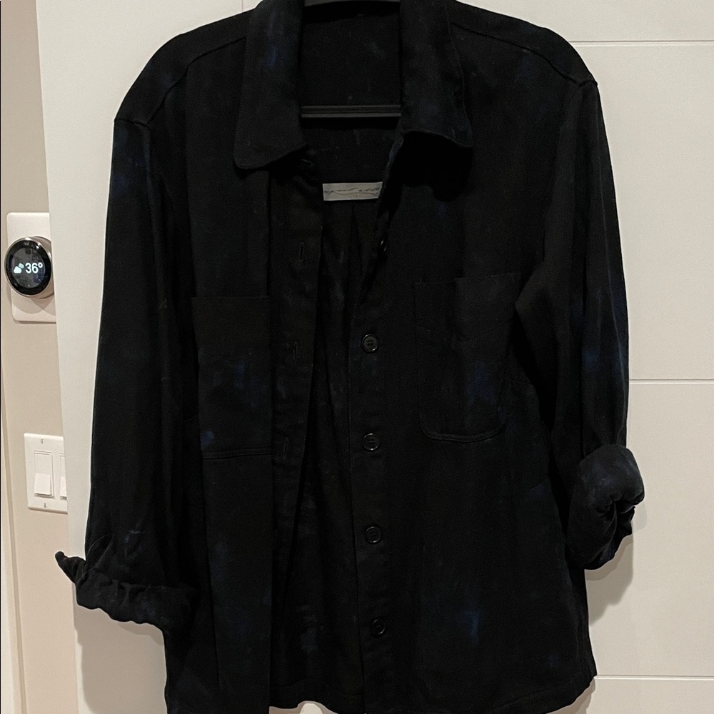 Raquel Allegra Black Utility Button-Up Jacket